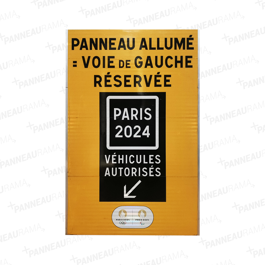 Voie reservée par affichage dynamique JO Paris 2024