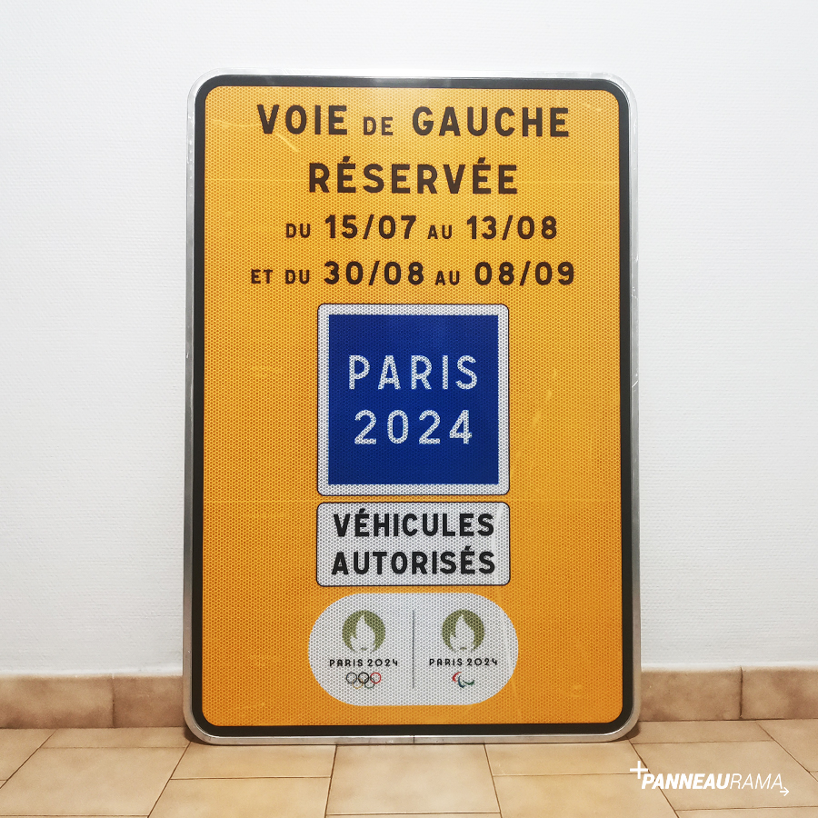 Panneau Voie reservée JO Paris 2024